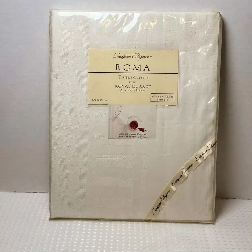 W C Designs Roma Tablecloth with Royal Guard Anti Soil Finish Oblong 60